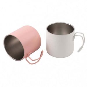แก้วกาแฟแบบพกพา สแตนเลสสองชั้น พิมพ์ลายโลโก้ - Product Image 1
