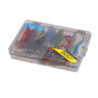 Ensemble de 45 leurres artificiels durs et souples, multi-styles, combo de leurres de pêche artificiels, kit d'accessoires de pêche en eau douce portable