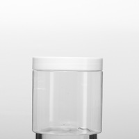 En stock pot PET vide de 500g pot en plastique transparent de 16oz 500ml avec couvercle en argent pour l'emballage des aliments