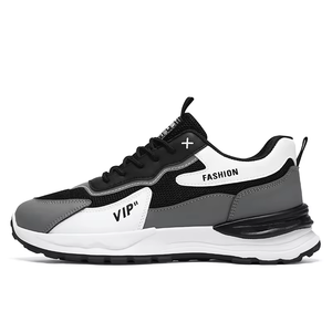 Chaussures de sport pour hommes en cuir véritable, style montantes, avec logo personnalisé, semelle épaisse et résistante à l'usure, pour la marche (OEM/ODM) - Product Image 4