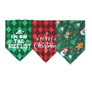 Paño de Navidad para mascotas con patrón sólido, nuevo babero al por mayor para perros, paño triangular para gatos, hecho de poliéster y algodón, accesorios para mascotas - Product Image 6