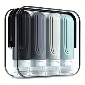 Juego de Botellas de 100 ml con Logotipo Personalizado, Accesorios Recargables a Prueba de Fugas, Juego de Botellas de Viaje de Lujo 4 en 1 - Product Image 1