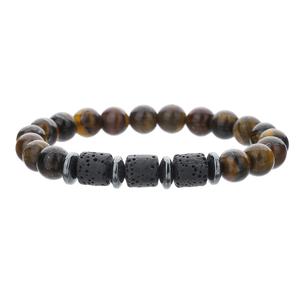 <span class=keywords><strong>Bracelet</strong></span> vintage en pierre naturelle œil <span class=keywords><strong>de</strong></span> tigre, pierre volcanique cylindrique, <span class=keywords><strong>bracelet</strong></span> diffuseur d'huiles essentielles en <span class=keywords><strong>lave</strong></span> pour hommes et femmes - Product Image 6