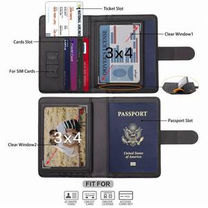 Portefeuille en cuir personnalisé avec logo Laizi, étui de protection pour passeport en PU estampé à froid, bloquant la RFID, pour cartes de crédit/passeport/cartes SIM - Product Image 2