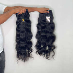 Extensions de cheveux indiens ondulés en gros, qualité Temple, cuticules alignées, cheveux humains bruts ondulés, fournisseurs d'extensions de cheveux indiens Temple - Product Image 2