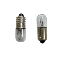 Bombilla Indicadora Miniatura T10X28 E10 con Base Espiral, 6.3V 0.15A, 24V 0.11A, Bombilla Indicadora de Señal Marina