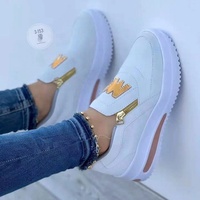 Nouvelles chaussures de course grande taille commerce extérieur baskets de loisirs transfrontalières avec muffin fond plat fermeture éclair latérale design coloré