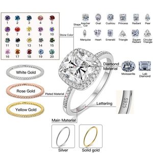 Auténticos Anillos de Compromiso de oro sólido para mujer al por mayor 10K 14K 18K VVS Moissanite corte ovalado diamante acentuado - Product Image 4