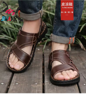 Sandalias de Senderismo de Cuero para Hombre, Sandalias Deportivas de Playa para Verano - Product Image 5