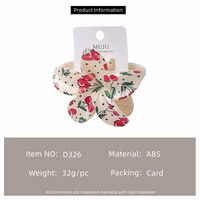 Pince à Cheveux Adorable de 8 cm avec Impression UV, Emballage Couleurs Assorties, Fleur d'Hibiscus, Accessoire pour Cheveux de Fille