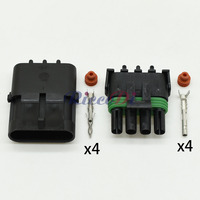Connecteur Électrique Étanche 4 Broches Mâle-Femelle pour Câble Carré 12015797 12010974