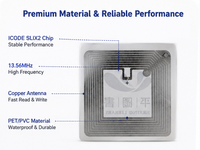 Étiquette RFID personnalisée ISO 15693 pour bibliothèque SLIX2, haute fréquence 13,56 MHz, autocollant NFC étanche, conservation 50 ans