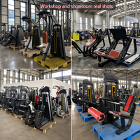 Banco de extensión de espalda comercial tipo silla romana con almohadillas de cadera divididas y plataforma para pies para programas de entrenamiento de core y espalda baja