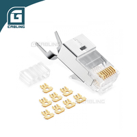 Connecteur réseau Gcabling Cat 6A FTP 8P8C avec clip, connecteur Ethernet blindé Cat6a RJ45, connecteur réseau modulaire industriel