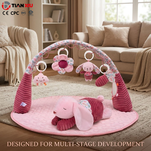 Nuevo Tapete de Actividades Floral OEM para Bebés con Arcos, Colchoneta <span class=keywords><strong>Acolchada</strong></span> para Tummy Time, <span class=keywords><strong>Alfombra</strong></span> Sensorial <span class=keywords><strong>Acolchada</strong></span> Rosa Vintage para Recién Nacidos - Product Image 1