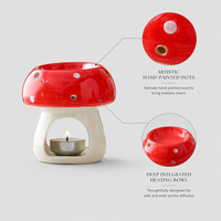 Nouveau diffuseur d'arômes en céramique en forme de champignon, chauffe-cire et brûleur d'huiles essentielles pour spa, yoga et méditation