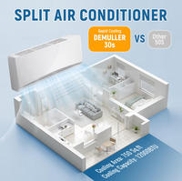 Climatiseur mini-split 12000 BTU avec chauffage, technologie Inverter, 17 SEER2 R32, refroidit les pièces jusqu'à 750 pieds carrés, télécommande