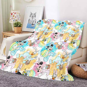 ผ้าห่มเด็กพิมพ์ลายการ์ตูนกระต่ายไข่อีสเตอร์น่ารัก ผ้าฟลีซเนื้อนุ่ม ผ้าห่มคลุมเตียง ผ้าขนหนูสำหรับเดินทาง - Product Image 1