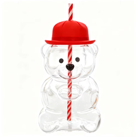 Mug à café en verre borosilicate de haute qualité, ours de Noël, best-seller, 20 oz, ours mignon, nouveau, verre à paille, verre à boisson, verrerie