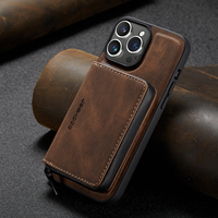 Casing Ponsel iPhone 18 Pro Max Magnet Wireless Charging Card Holder Stand Kulit Sintetis 17 Air 16 Plus 15 14 13 12