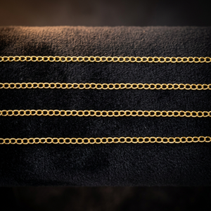 Meilleur Cadeau Nouvel An Chaîne de Bijoux Plaqué Or 18K 4 MM Type Curb Matériau Laiton de Haute Qualité 1 Pied de Longueur Composant de Bijouterie - Product Image 3