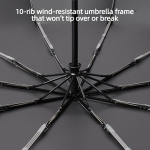 Parapluie pliant OEM extra large 125 cm à ouverture et fermeture automatiques, poignée annulaire, coupe-vent, protection UV, pour la pluie et les voyages - Product Image 4