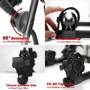Support universel pour vélos à fixer sur le coffre de voiture, <span class=keywords><strong>porte</strong></span>-vélos pour voiture avec cadre en acier antirouille, rembourrage doux et sangles de sécurité - Product Image 5