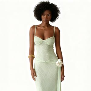 Vestidos Halter Florales 3D Ajustados que Definen la Cintura para Mujer, a la Moda - Product Image 1