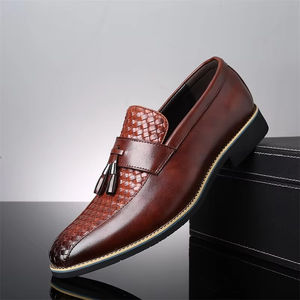 Chaussures Oxford pour hommes de style britannique de haute qualité, en cuir véritable, à enfiler, pour le bureau, les occasions formelles, les mariages - Product Image 3