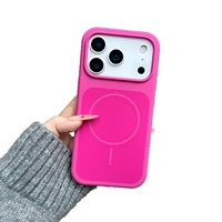 Étui de téléphone portable magnétique en silicone liquide bicolore pour iPhone 18 Pro Max, étuis magnétiques en silicone liquide