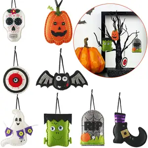 ProgiftSpace bet seller indoor outdoor wall hanging decor cute felt bat happy halloween pumpkin shape hanging ornaments