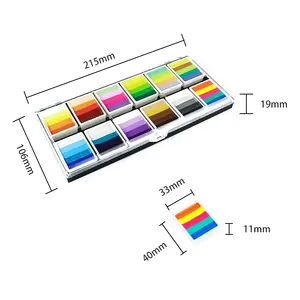 Kit de peinture corporelle DIY pour enfants, best-seller GP, palette de peinture pour gâteaux, pochoirs, pinceaux, peinture arc-en-ciel, modèle pour enfants, non toxique - Product Image 3