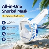 Nouveauté, masque de plongée intégral de haute qualité, étanche, anti-buée, masque de plongée entièrement sec pour adultes, natation, plongée