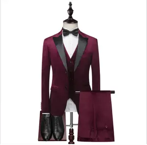 2023 men's spring and winter new velvet business suits three piece men's banquet business suits