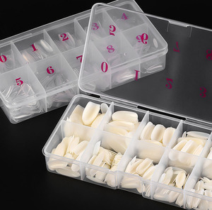Uñas postizas profesionales francesas de acrílico ABS, estilo stiletto, cobertura completa, pre-diseñadas, de longitud corta, OEM, marca privada - Product Image 1