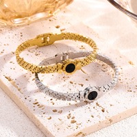 Bracelet en acier inoxydable avec chiffres romains, best-seller, bijoux en or 18 carats pour femmes