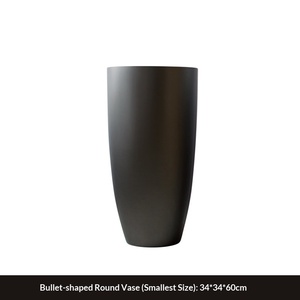 Glass Fiber Silver-gray Round Floor-standing <b>Large</b> Minimalist Modern Home Decor <b>Ornament</b> for Model Rooms - Product Image 6
