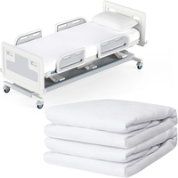 Drap de lit ajusté 100% polyester de qualité hospitalière, haute température, entièrement élastique, style uni, doux pour la peau, garnissage en coton, 300 fils