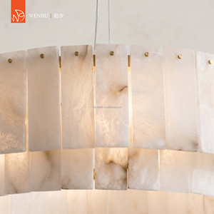 Modern Spanish Alabaster <b>LED</b> Chandelier, Nordic Round Pendant <b>Light</b> <b>for</b> Dining <b>Room</b> - Product Image 3