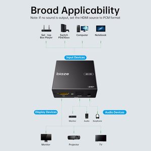 Extracteur audio HDTV 4K Biaze avec sortie optique Toslink SPDIF et prise AUX 3,5 mm pour Fire Stick et lecteur Blu-Ray - Product Image 5