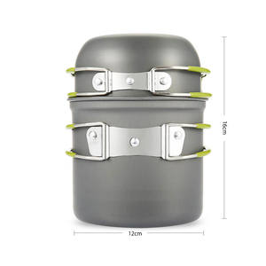 Juego de cocina para exteriores, olla anodizada de 1-2L con mini estufa para acampar, picnic, viajes DS 101 - Product Image 3