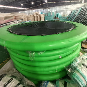 Su parkları için yüzer sal su oynamak için örgü ile özel renk yuvarlak şişme yüzer iskele sunswim yüzmek platformu - Product Image 5