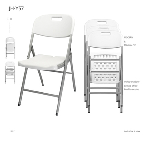 Chaise de jardin en plastique blanc, chaises pliantes en résine blanche pour les fêtes - Product Image 1