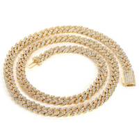 Bracelet chaîne à maillons cubains Miami brillant en zircon cubique à une rangée de bijoux hip hop pour hommes