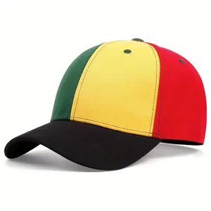 JX复古嘻哈红绿黄颜色组合男士街头酷可调棒球帽