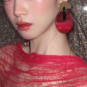 Pendientes Colgantes en Forma de U con Degradado Rojo Vintage, Chapados en Oro, Resina Acrílica, Joyería de Boda para Mujer - Product Image 2