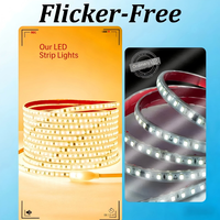 Bandes LED 24V super lumineuses, haute densité, flexibles, 5 mm, 240 LED/m, éclairage uniforme sans points lumineux, lumière linéaire LED pour plafond