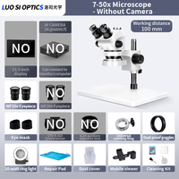 Microscope stéréoscopique trinoculaire 7x-50x avec zoom pour la classification des pièces de monnaie et la réparation de montres