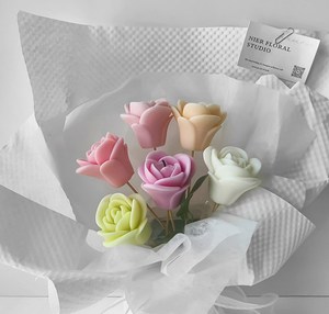 J-5031 Ngày Valentine 3D Rose Flower Silicone Khuôn Hương Liệu Nến Khuôn Rose Nhựa Khuôn Handmade Hương Liệu Xà Phòng Mouds - Product Image 6