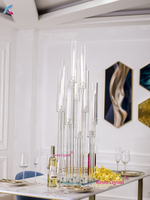 Candélabre en cristal pour mariage à 10 bras, décoration d'intérieur, candélabre en cristal à 5 bras, centre de table de mariage